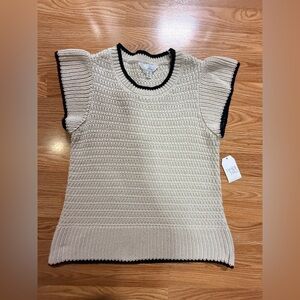 NWT Sz XS Time and Tru Women's Flutter Sleeve Sweater, Lightweight